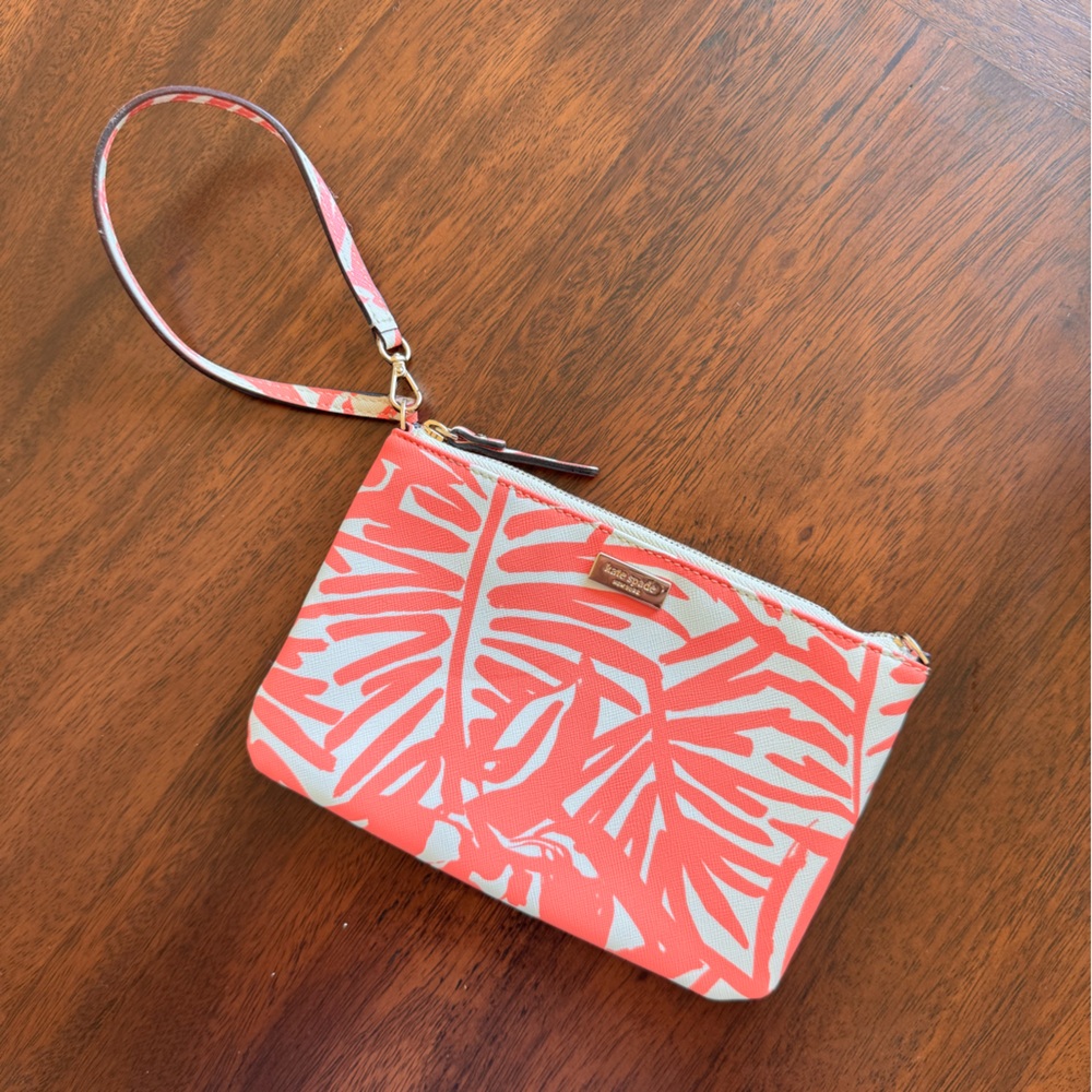 kate spade Grant Street Peony Palm Wristlet Clutch